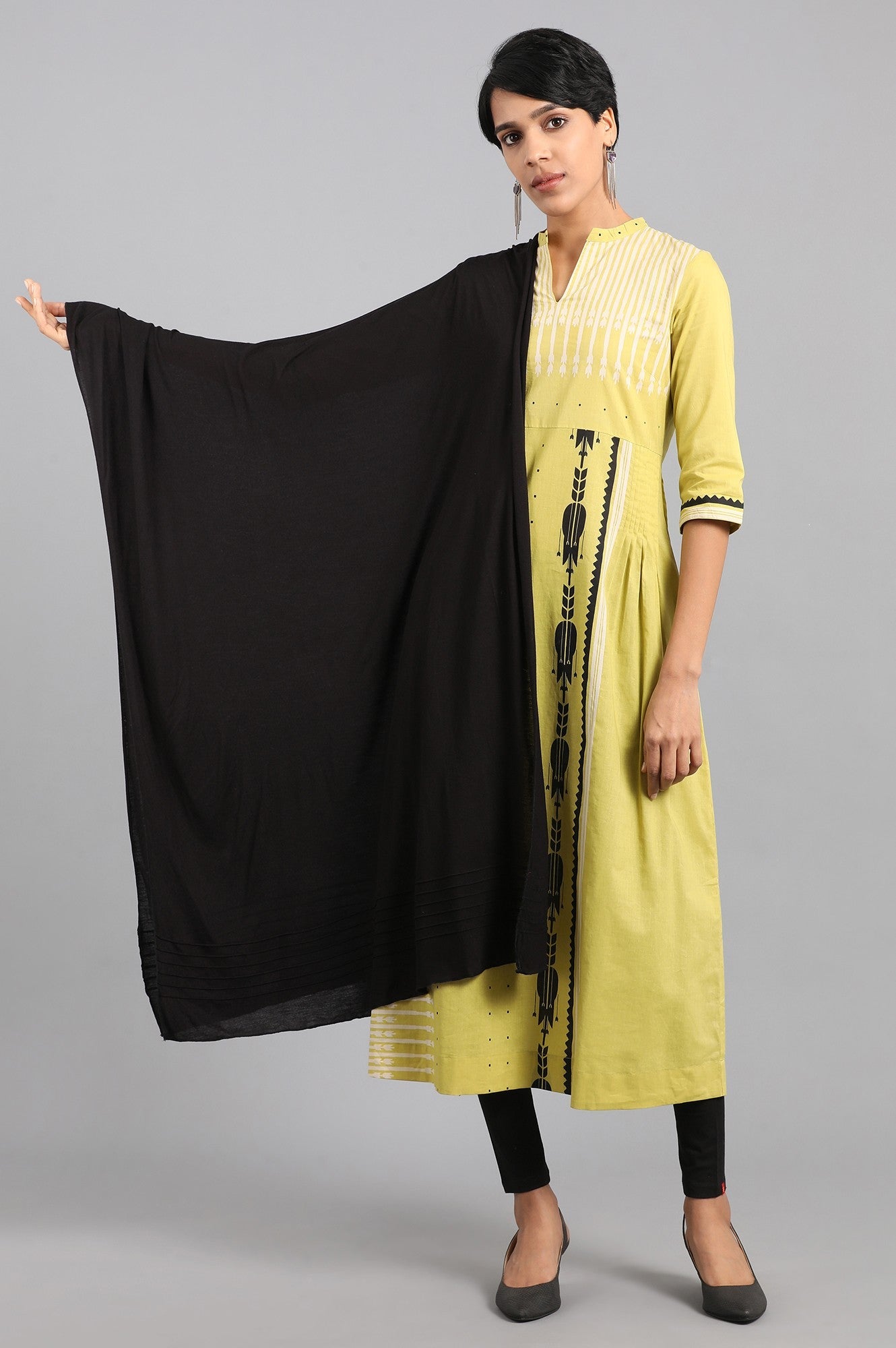 Black Solid Jersey Dupatta