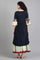 Blue Round Neck Fit & Flare Sleeves kurta