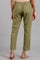 Olive Green Solid Trousers