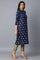 Dark Blue All-Over Floral Print kurta