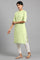 Green Mandarin Neck Solid kurta