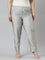 Women Silver Solid Mid Rise Metallic Pants