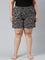 Women Printed Black Mid Rise Woven Viscose Lounge Short