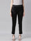 Women Solid Black Mid Rise Shiny Pants