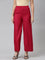 Women Solid Fuchsia Woven Viscose Mid Rise Basic Palazzos