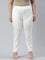 Women Solid White Mid Rise Shiny Pants