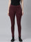 Women Solid Dark Wine Super Stretch Warm Jeggings