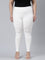 Women Solid Cream Mid Rise Shiny Palazzos