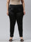 Women Solid Black Mid Rise Shiny Pants