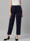 Women Solid Navy Viscose Mid Rise Casual Pants