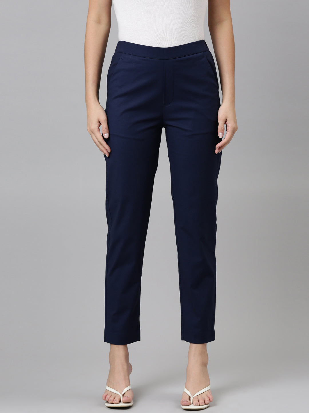 Women Navy Chinos Trousers