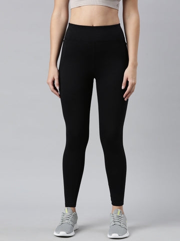 Black Cotton Stretch Yoga Legging