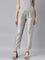 Women Silver Solid Mid Rise Metallic Pants