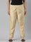 Women Light Gold Solid Mid Rise Metallic Pants