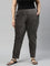 Women Solid Silver Grey Mid Rise Corduroy Treggings