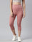 Women Solid Dusty Pink High Rise Training Capri