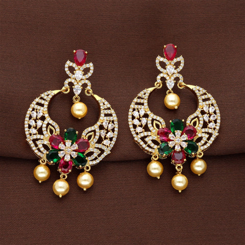 Zirconia Chandbali Earrings