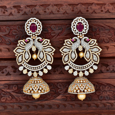 Stunning Designer Zirconia Chandbutta Earrings