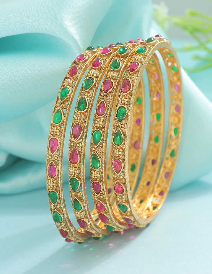 Designer Matt Kempu Stone Bangles