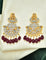 Zirconia GJ Polish Dangler Earrings With Ruby Beads