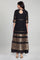 Black Jacquard Mock Layered Dress