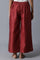 Dark Red Jacquard Parallel Pants