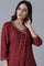 Maroon Glitter Printed kurta