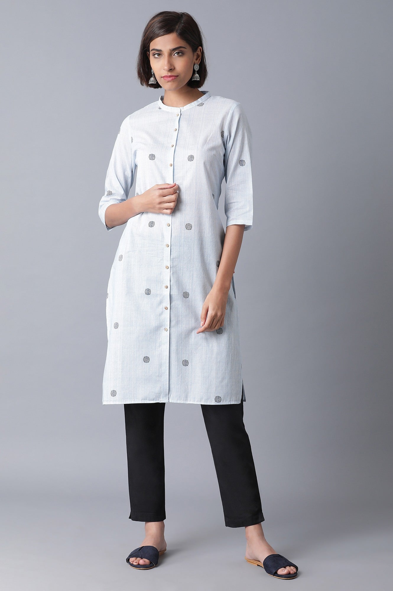 Light Blue Printed kurta