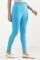 Blue Solid Skinny Fit Cotton Tights With Elasticated Waistband