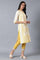 Yellow Round Neck Printed kurta