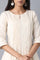 White Round Neck Embroidered kurta