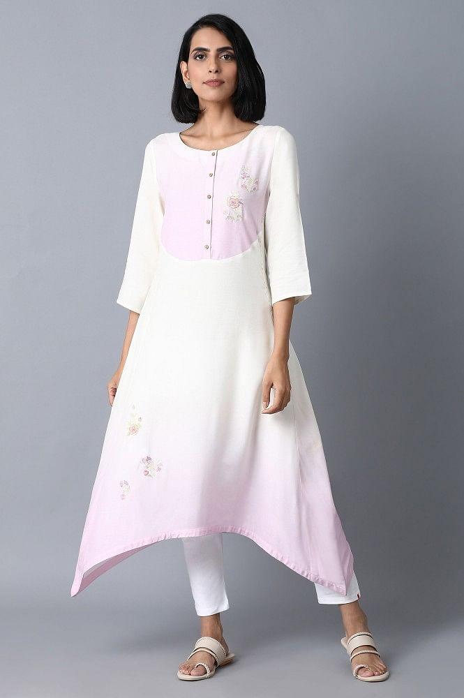 Bubblegum Pink Side Dipped kurta