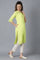 Yellow Round Neck Solid Kurta