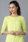 Yellow Round Neck Solid Kurta