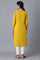 Yellow Round Neck Solid kurta