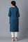 Blue Round Neck Solid kurta