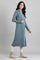 Blue Round Neck Winter kurta