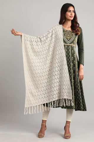 Beige Knitted Shawl