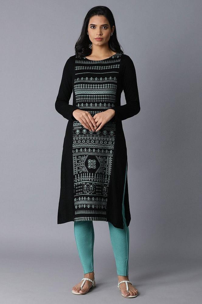 Jade Green Acrylic Jacquard kurta