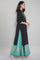 Black Mandarin Collar Solid Straight kurta