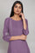 Purple Solid kurta with Embroidery