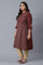 Brick Red Printed Straight kurta