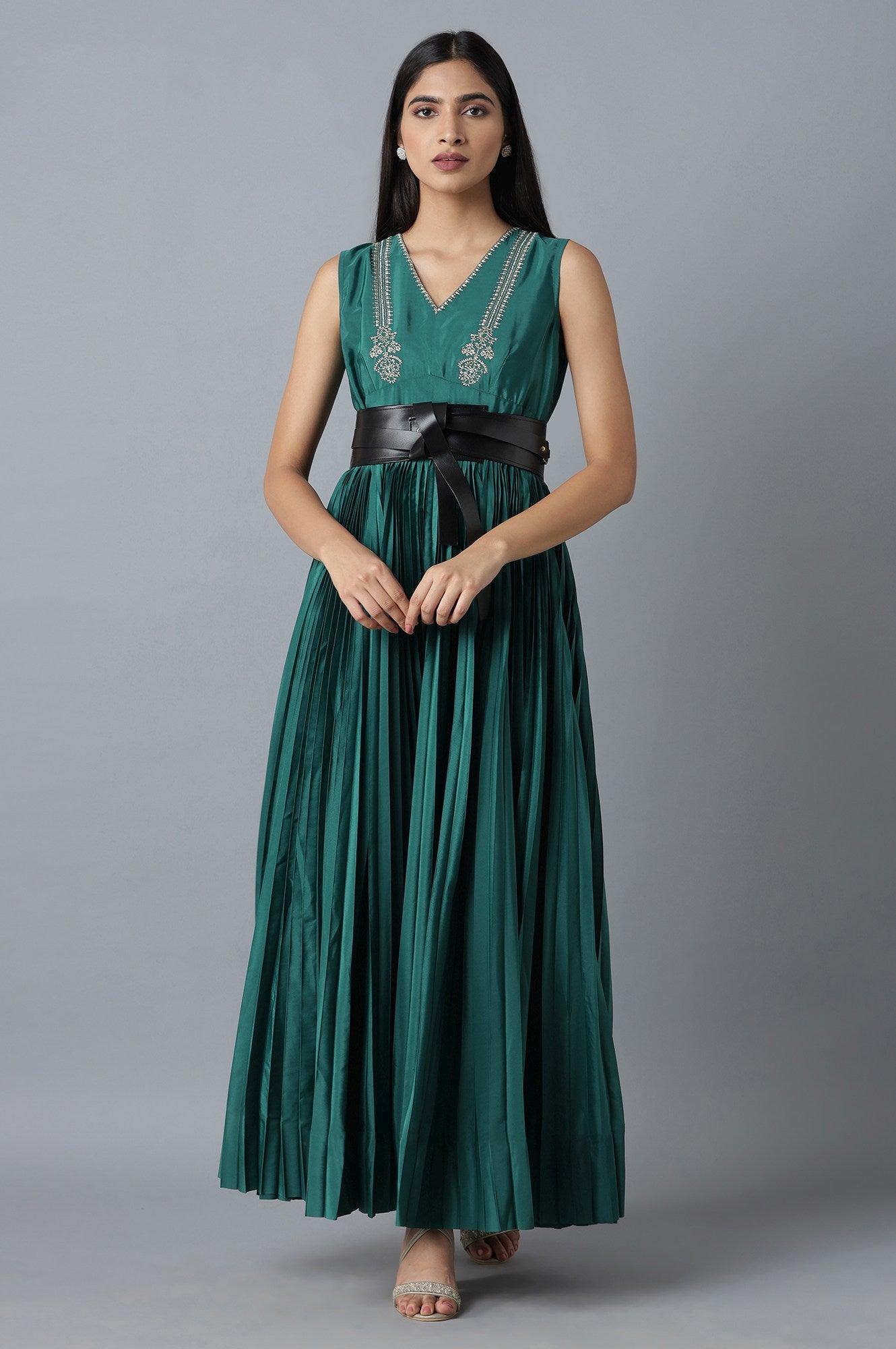 Dark Green Fusion Maxi Dress