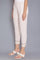 Beige Embroidered Slim Pants