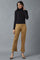 Beige Solid Boot-cut Knit Palazzo with Elasticated Waist