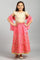 Beige Top-Pink Skirt-Dupatta Girls Set