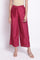 Dark Pink Solid Parallel Pants