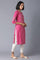 Malanga Pink Red Straight Dobby kurta