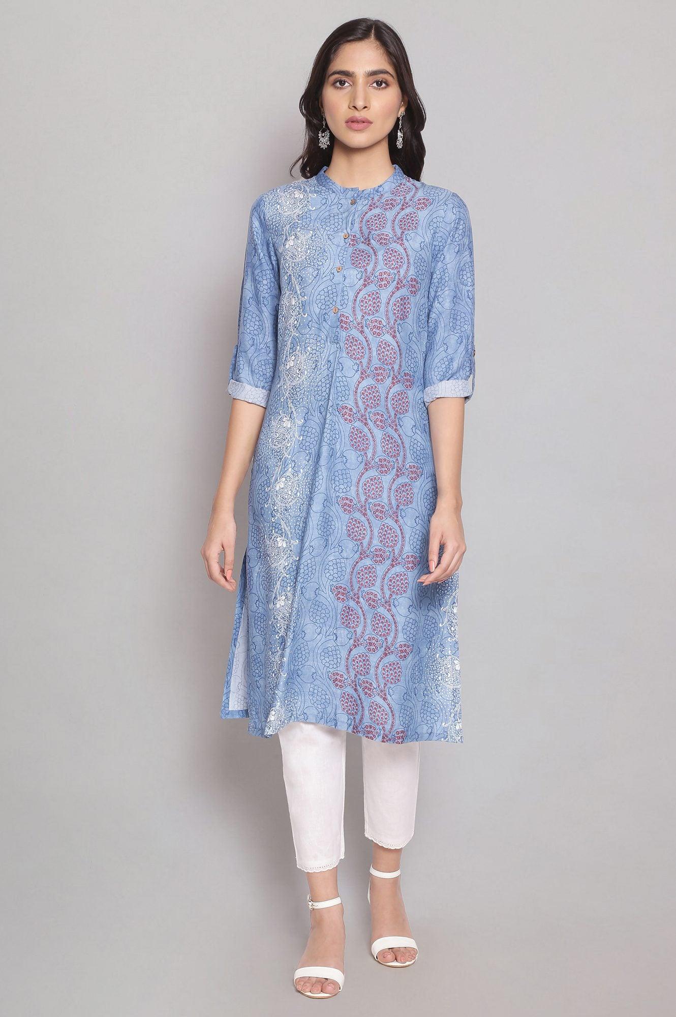 Cobalt Blue Placement kurta