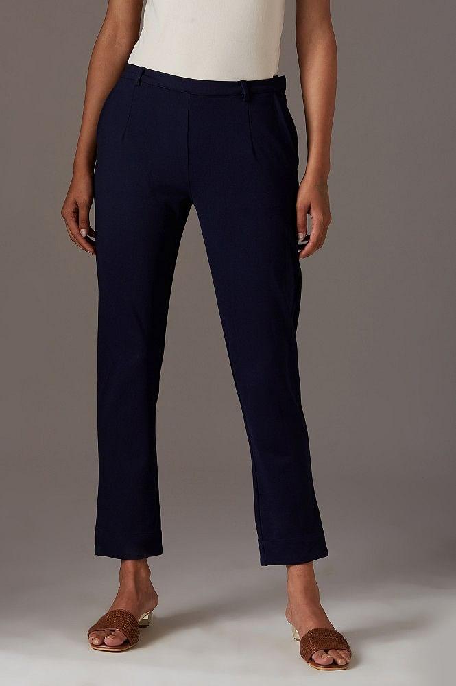 Navy Blue Slim Pants